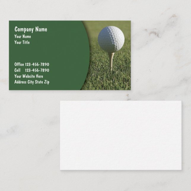 Golf Business Cards Modern Design (Front/Back)