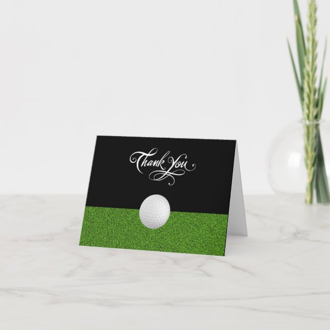 Golf Business Classy Letterpress Thank You Card (Front)