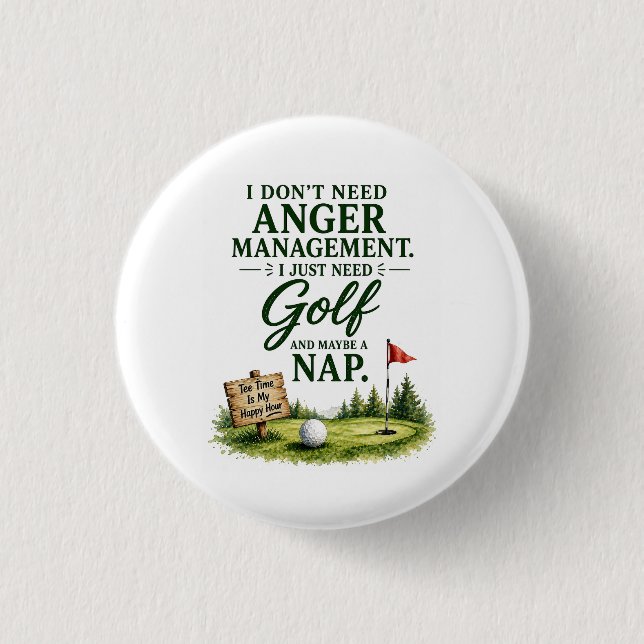 Golf Button Pin Sassy Golfer Humor Gift  (Front)