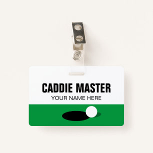 Golf Caddie Master reversible clip on name badge