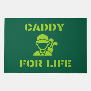 Golf Caddy for Life Quote Lime Green Doormat