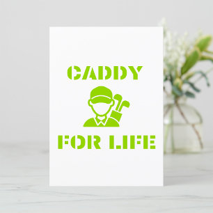 Golf Caddy for Life Quote Lime Green Invitation