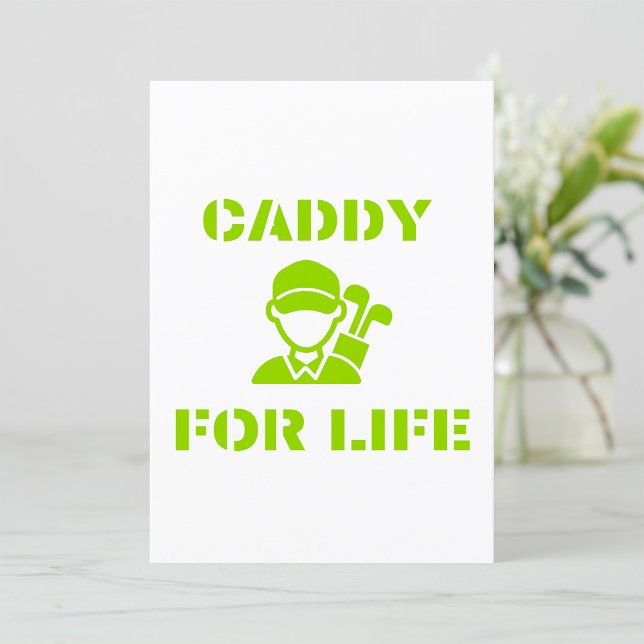 Golf Caddy for Life Quote Lime Green Invitation (Creator Uploaded)