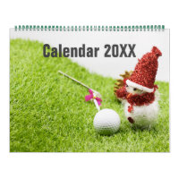 Golf Calendar with golf ball Christmas New year