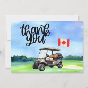 Golf Canada flag and ball for golfer thank you Card