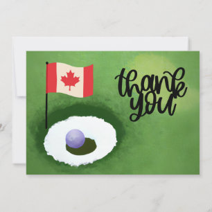 Golf Canada flag and ball for golfer thank you Card