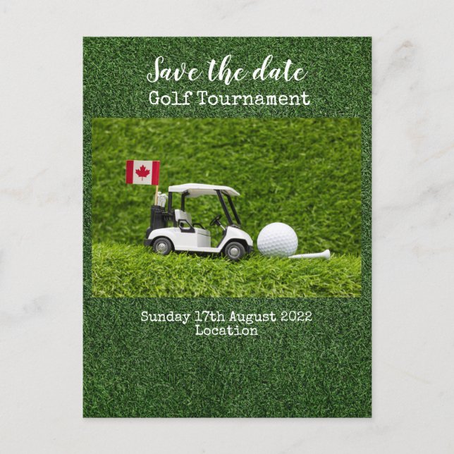 Golf Canada  Save the date Tournament with flag    Invitation Postcard (Front)