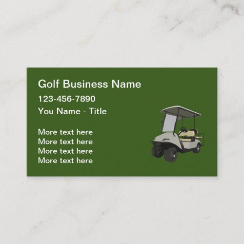 Golf Car Theme Editable Business Cards 