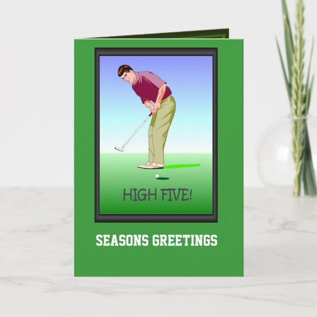 Golf cards, Golfer Holiday Card (Front)