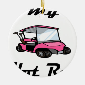golf cart3 ceramic ornament