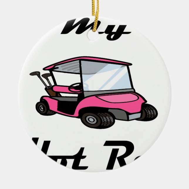 golf cart3 ceramic ornament (Front)