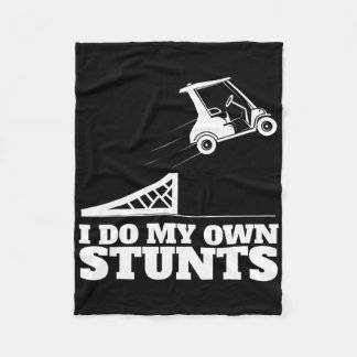 Golf Cart Accident I Do My Own Stunts Fun Present Fleece Blanket