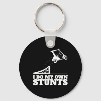 Golf Cart Accident I Do My Own Stunts Fun Present Keychain