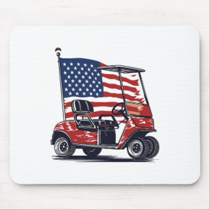 Golf Cart American Flag 4th Of July Sport Patrioti Mouse Pad