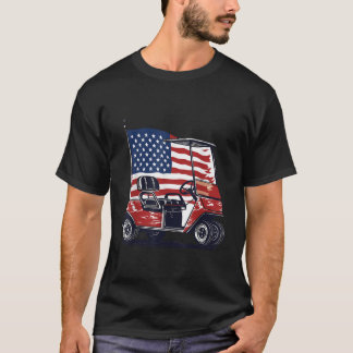 Golf Cart American Flag 4th Of July Sport Patrioti T-Shirt
