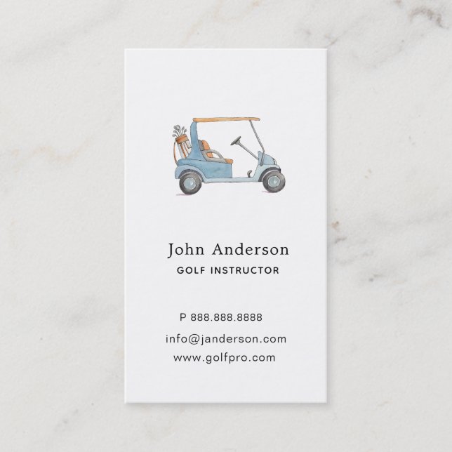 Golf Cart and Bag Golf pro or Instructor  Business Card (Front)