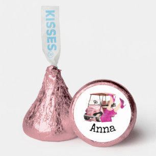 Golf cart and pink high heel shoes woman golfer hershey®'s kisses®