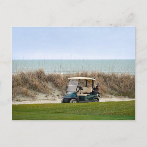 Golf Cart at the Eighteenth Hole Kiawah Island Postcard