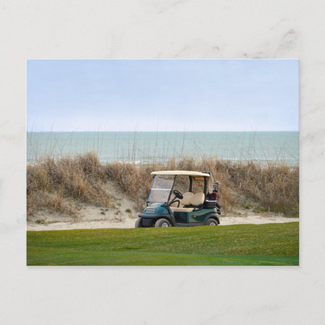 Golf Cart at the Eighteenth Hole, Kiawah Island Postcard (Front)