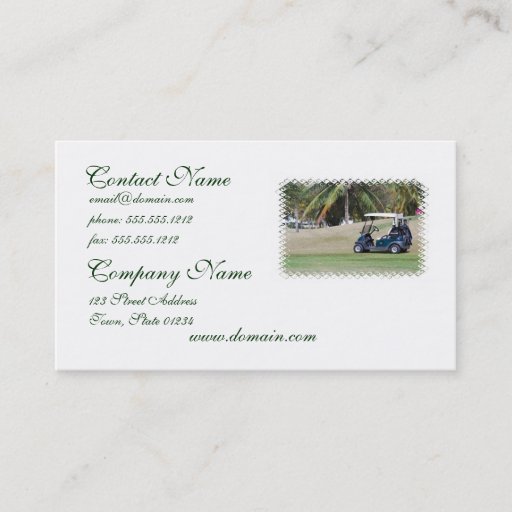Customizable Golf Cart Business Card