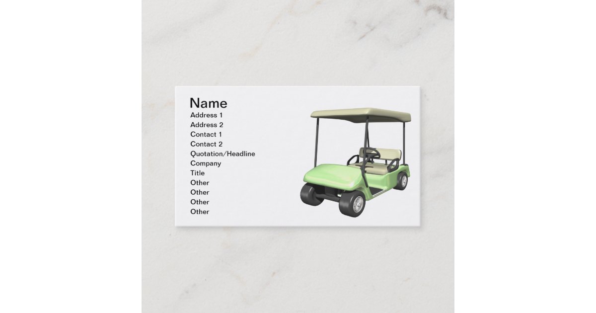 Golf Cart Business Card Zazzle