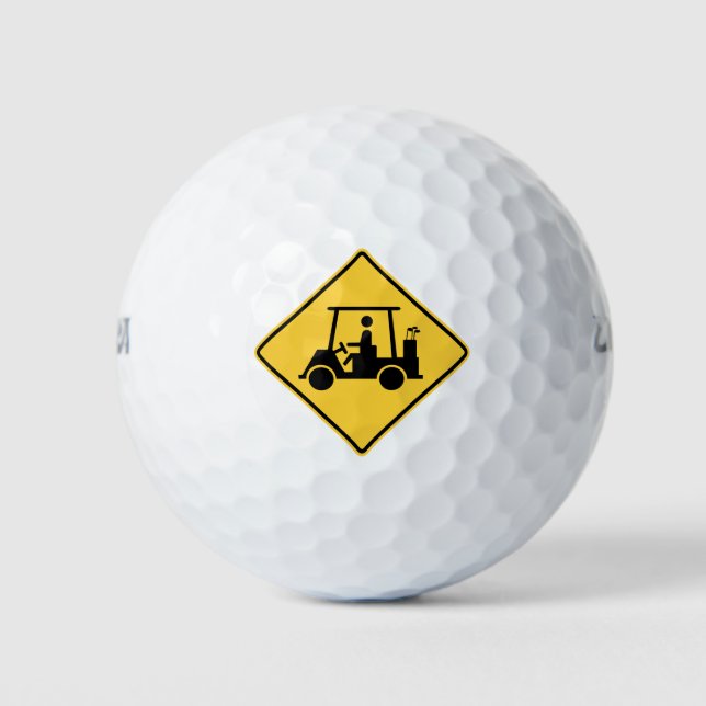 Golf Cart Caution Sign Golf Balls (Front)