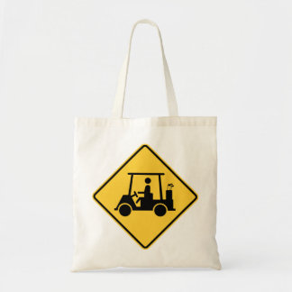 Golf Cart Caution Sign Tote Bag