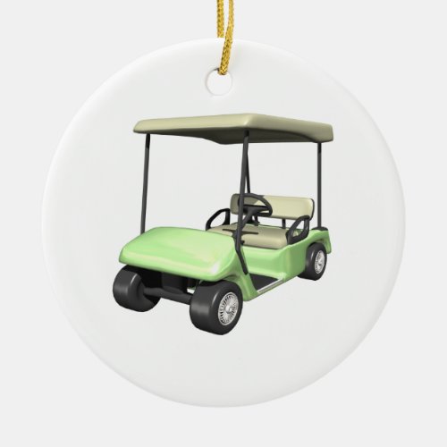 Golf Cart Ceramic Ornament