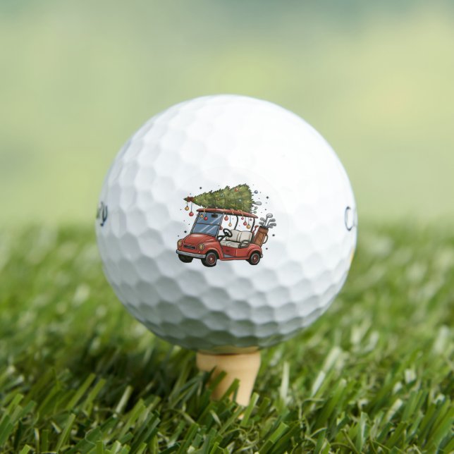 Golf Cart Christmas Tree Golf Lover Gift Balls (Insitu Tee)