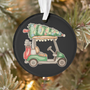 Golf Cart Christmas Tree Lights Golfing Xmas Ornament