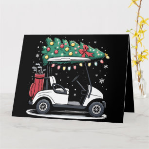 Golf Cart Christmas Tree Lights Xmas Sport Golfer Card