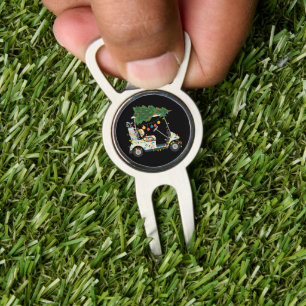 Golf Cart Christmas Tree Lights Xmas Sport Golfer Divot Tool