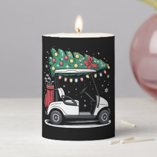Golf Cart Christmas Tree Lights Xmas Sport Golfer Pillar Candle