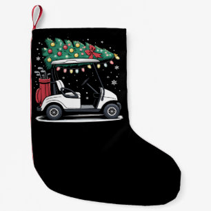Golf Cart Christmas Tree Lights Xmas Sport Golfer Small Christmas Stocking