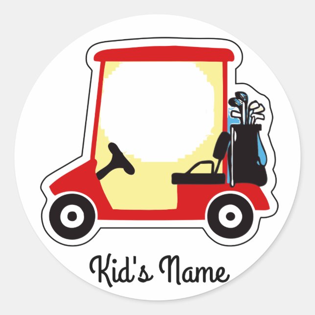 Golf cart classic round sticker (Front)