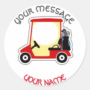 Golf cart classic round sticker