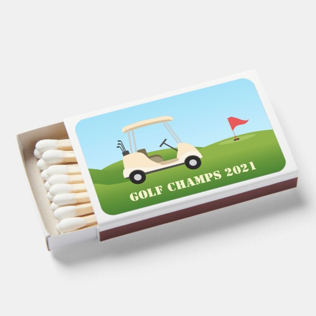 Golf Cart Design Matchbox Favor Matchboxes (Front Open)