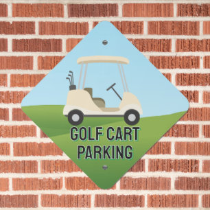 Golf Cart Design Metal Parking Sign