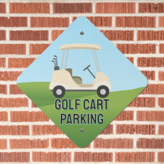 Golf Cart Design Metal Parking Sign