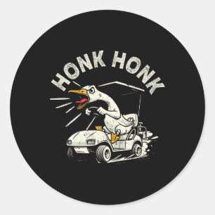 Golf Cart Driver Silly Goose Honk Honk Funny Golfe Classic Round Sticker