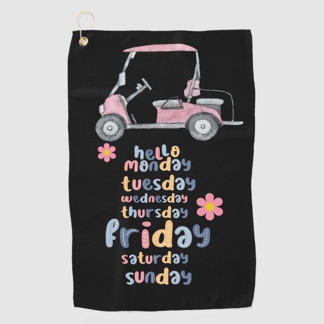 Golf cart for golfer who golfing every day golf towel (Front)
