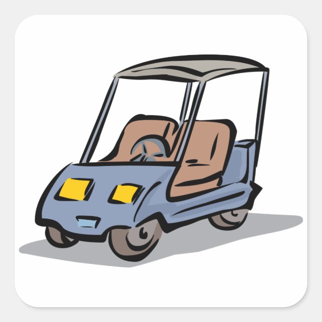 Golf Cart Fun Sports Vehicle Square Sticker (Front)