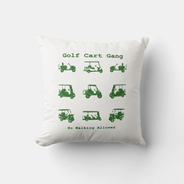 Golf Cart Gang Funny Golf Lover Gift Throw Pillow (Front)