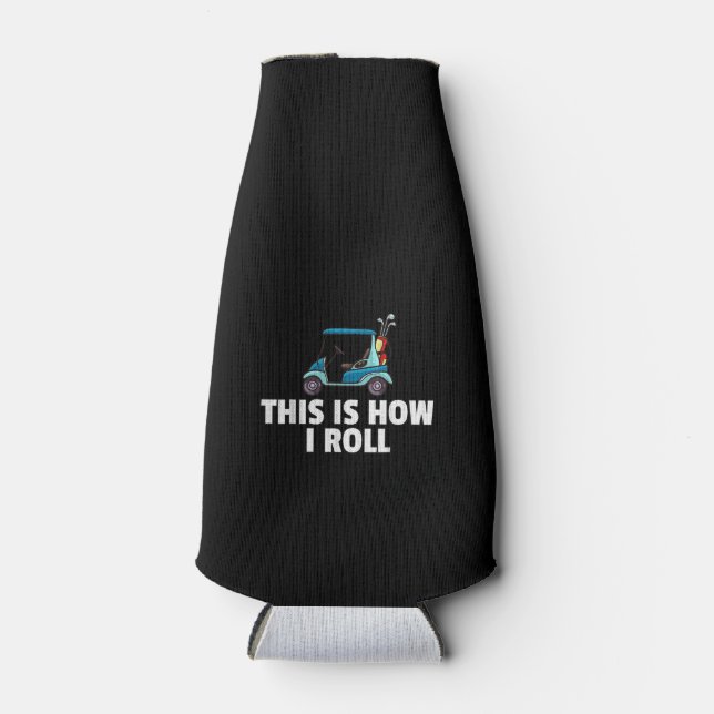 Golf Cart Gift Golfing Golfer Funny Men Bottle Cooler (Front)