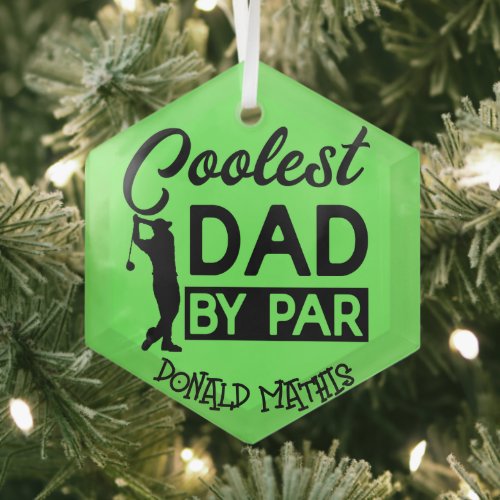 Golf Cart Glass Ornament - Personalized Graphic