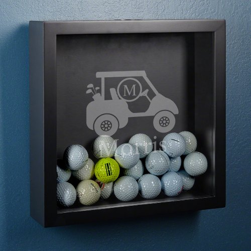 Golf Cart Golf Ball Display Case Shadow Box