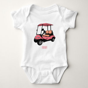 Golf cart / golf buggy cartoon illustration baby bodysuit