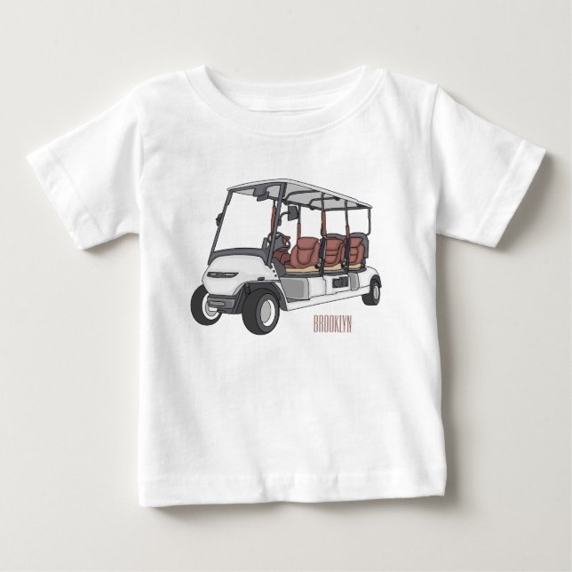 Golf cart / golf buggy cartoon illustration baby T-Shirt (Front)