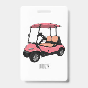 Golf cart / golf buggy cartoon illustration badge