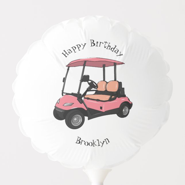 Golf cart / golf buggy cartoon illustration balloon (Front)
